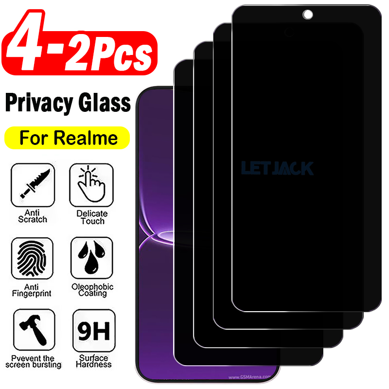 Realme Note 50 - 2-4-delige anti-spionage beschermfolie voor Realme Neo8