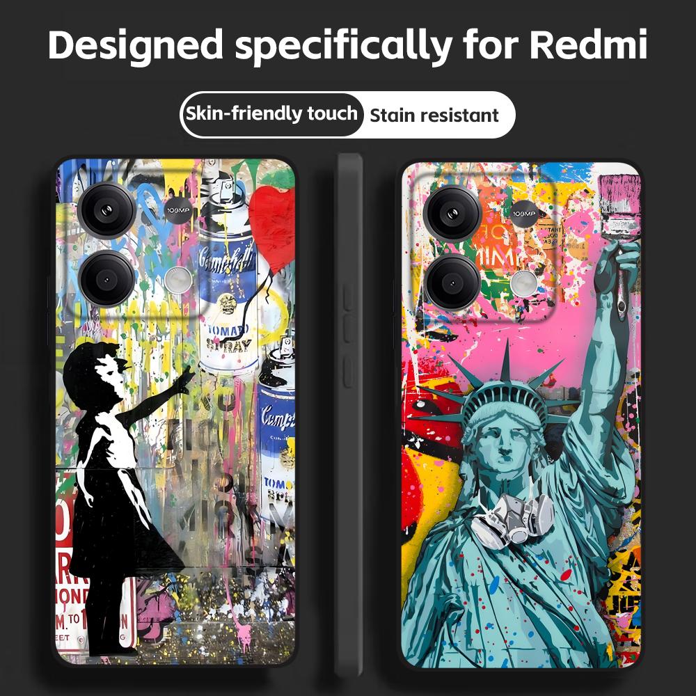 Xiaomi Redmi Note 14 - Banksy Graffiti Art Telefoon Case Voor