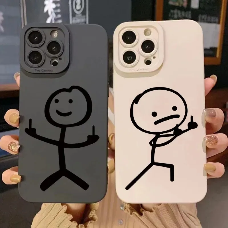 Apple Iphone 15 Pro Max - Schattige cartoon-figuurtjes siliconen telefoonhoesje voor iPhone