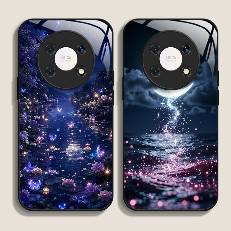Huawei Nova 12 - Esthetisch Nachtmaan Landschap Patroon Gehard Glas