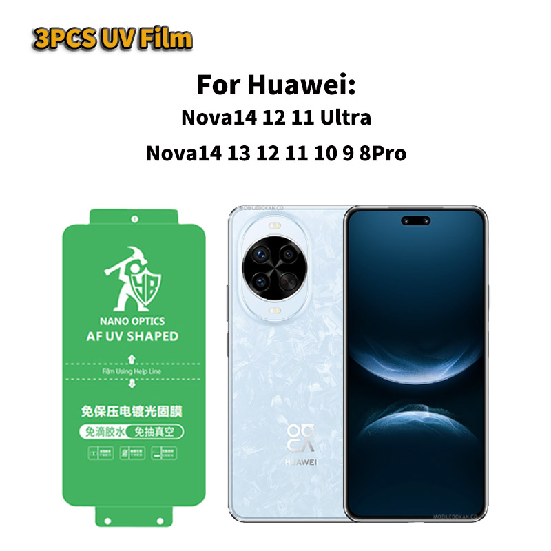 Huawei Nova 12 - 3 stuks UV-vloeibare hydrogelfolie voor Huawei