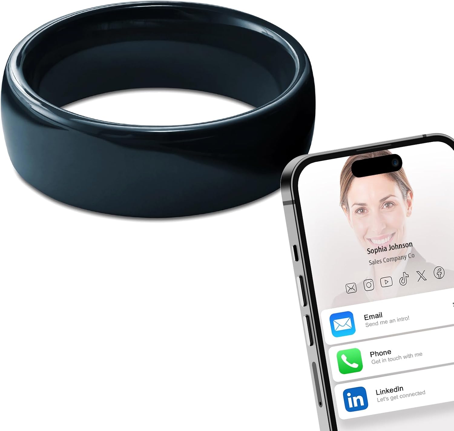 Smart Ring Nfc Pay - Ntag215 NFC volledig keramische slimme ring